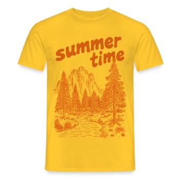 Silhouette de la nature estivale - T-shirt homme - jaune - Devant - AI Model Male 178 dark (178cm)