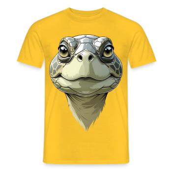 Lustiger Schildkrötenkopf - Männer T-Shirt - Gelb - Vorne - AI Model Male 178 dark (178cm)