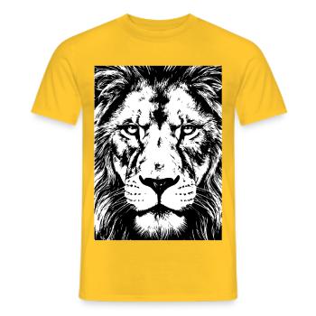 Lion Gaze Intense Power - Men's T-Shirt - yellow - Front - AI Model Male 178 dark (178cm)
