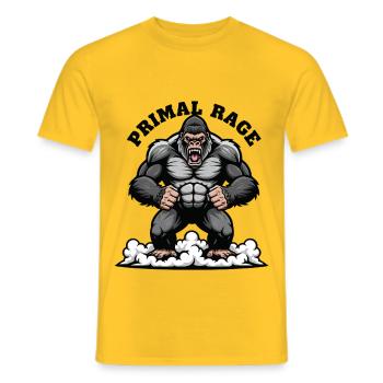 Urwut Gorilla Muskelkraft - Männer T-Shirt - Gelb - Vorne - AI Model Male 178 dark (178cm)