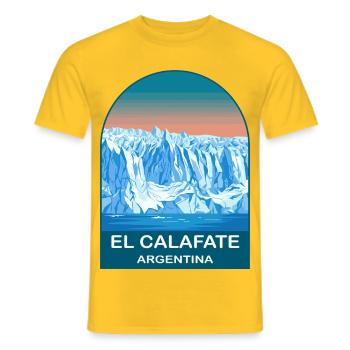 El Calafate Argentina Perito Moreno Glacier Art - Men's T-Shirt - yellow - Front - AI Model Male 178 dark (178cm)