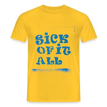 sick of it all - Männer T-Shirt - Gelb - Vorne - AI Model Male 178 dark (178cm)