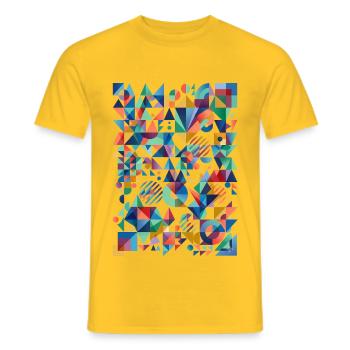 Mosaïque de couleurs abstraites - T-shirt homme - jaune - Devant - AI Model Male 178 dark (178cm)