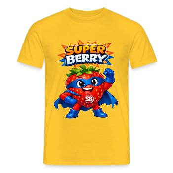 Super Berry Hero Berry - Men's T-Shirt - yellow - Front - AI Model Male 178 dark (178cm)