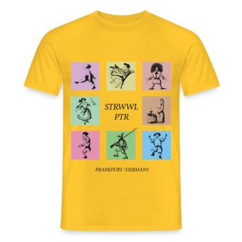 Struwwelpeter Pop Art – Frankfurt, Germany - Men's T-Shirt - yellow - Front - AI Model Male 178 dark (178cm)