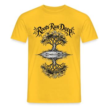 Wurzeltiefer Baum - Männer T-Shirt - Gelb - Vorne - AI Model Male 178 dark (178cm)