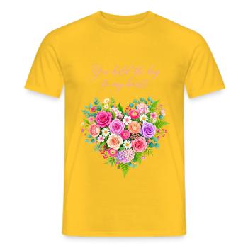 Floraler Schlüssel zum Herzen - Männer T-Shirt - Gelb - Vorne - AI Model Male 178 dark (178cm)