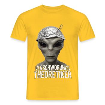 Alien Verschwörungs-Theoretiker - Männer T-Shirt - Gelb - Vorne - AI Model Male 178 dark (178cm)