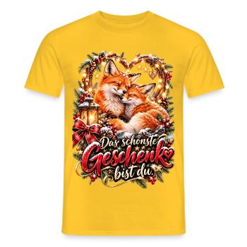 Das schönste Geschenk bist du (Weihnachten) - Männer T-Shirt - Gelb - Vorne - AI Model Male 178 dark (178cm)