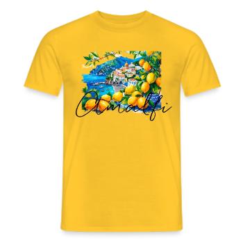 amalfi, lemons, porcelain, Italy, landscape - Men's T-Shirt - yellow - Front - AI Model Male 178 dark (178cm)
