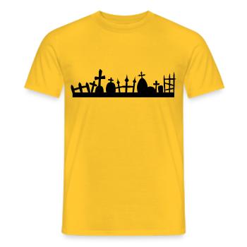 Cimetière d'halloween - T-shirt homme - jaune - Devant - AI Model Male 178 dark (178cm)