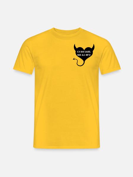 Ich bin sauer nur als Info - Männer T-Shirt - Gelb