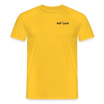 Auf Lock 2 - Männer T-Shirt - Gelb - Vorne - AI Model Male 178 dark (178cm)