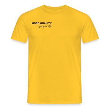 LR Plus de qualité pour votre vie. - T-shirt homme - jaune - Devant - AI Model Male 178 dark (178cm)