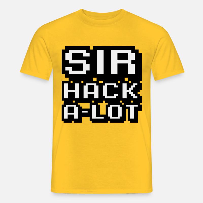 Computer hacken und Pixel-Kunst Sir Hack A Lot - Männer T-Shirt - Gelb