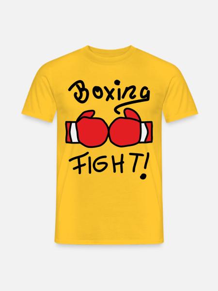 Kraft und Disziplin Boxhandschuhe - Männer T-Shirt - Gelb