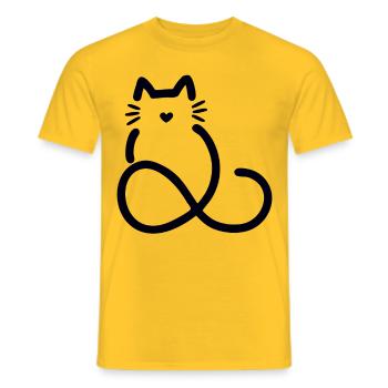 unendliche Liebe Herzform Katze - Männer T-Shirt - Gelb - Vorne - AI Model Male 178 dark (178cm)