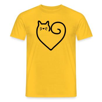 Herz-Form-Katze mit Liebe - Männer T-Shirt - Gelb - Vorne - AI Model Male 178 dark (178cm)
