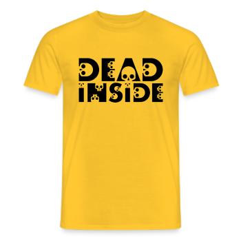 Skulls. Dead inside - Men's T-Shirt - yellow - Front - AI Model Male 178 dark (178cm)
