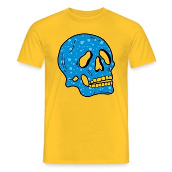 Crâne de bulles bleues - T-shirt homme - jaune - Devant - AI Model Male 178 dark (178cm)