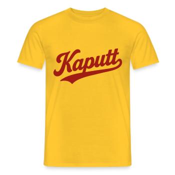 Broken lettering in retro look - Men's T-Shirt - yellow - Front - AI Model Male 178 dark (178cm)