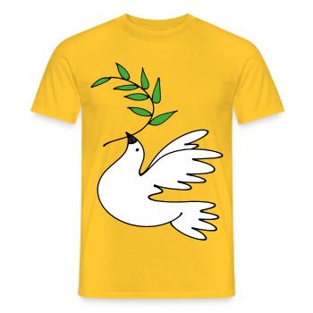 Colombe de la Paix - T-shirt homme - jaune - Devant - AI Model Male 178 dark (178cm)