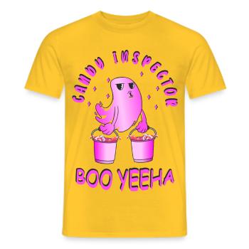 Candy Inspector - Men's T-Shirt - yellow - Front - AI Model Male 178 dark (178cm)