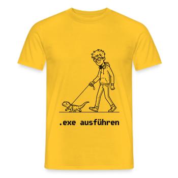 Exe Ausführen - Männer T-Shirt - Gelb - Vorne - AI Model Male 178 dark (178cm)