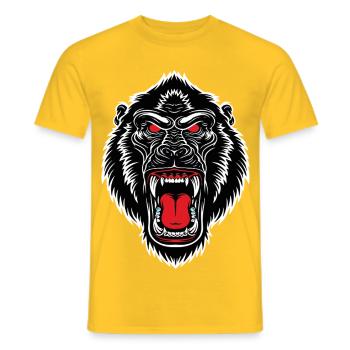 Gorilla-Affen-Maskottchen-Logo Sportspiel - Männer T-Shirt - Gelb - Vorne - AI Model Male 178 dark (178cm)