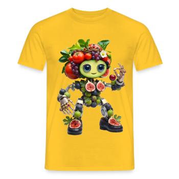 Fruit Robot in Rainbow Fruit - Men's T-Shirt - yellow - Front - AI Model Male 178 dark (178cm)
