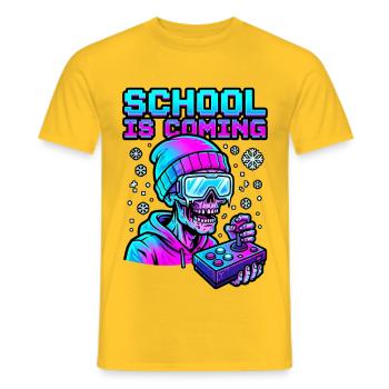 School Is Coming Profile Snow Goggles Cyber Zombie - Men's T-Shirt - yellow - Front - AI Model Male 178 dark (178cm)