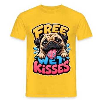 Mops - Männer T-Shirt - Gelb - Vorne - AI Model Male 178 dark (178cm)