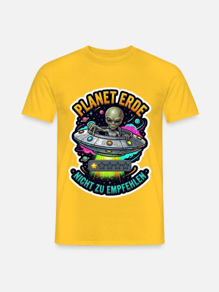 Planet Erde Nicht Zu Empfehlen - Männer T-Shirt - Gelb