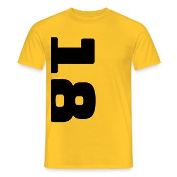 till sin 18-årsdag - T-shirt herr - gul - Fram - AI Model Male 178 dark (178cm)