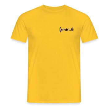 féministe - T-shirt homme - jaune - Devant - AI Model Male 178 dark (178cm)