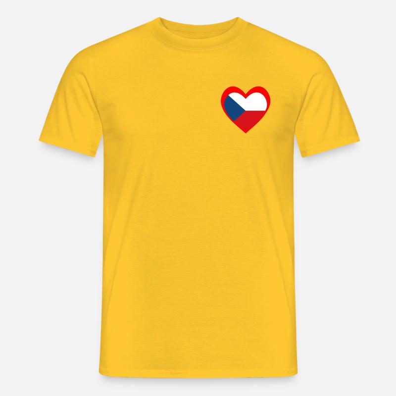 Červené Srdce Česko - Männer T-Shirt - Gelb