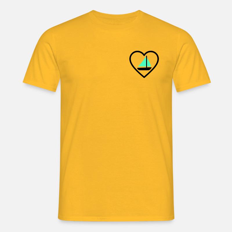 Cuore Vela – Passione Navigazione - T-shirt Homme - jaune