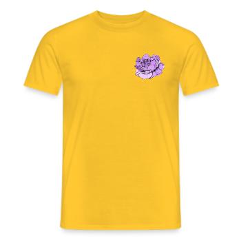 Purple Peony Line Art - Men's T-Shirt - yellow - Front - AI Model Male 178 dark (178cm)