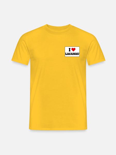 Ich liebe Lacanau – J'aime Lacanau - Männer T-Shirt - Gelb