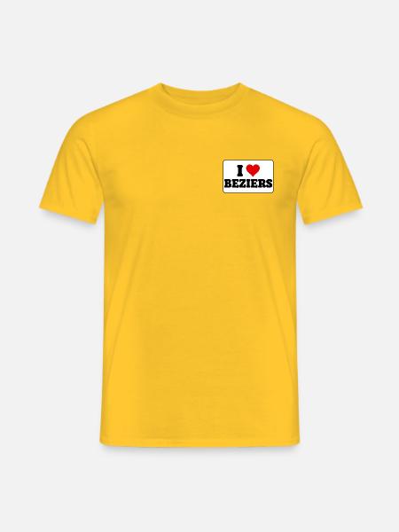 Ich liebe Béziers: Herz und Stadt - Männer T-Shirt - Gelb