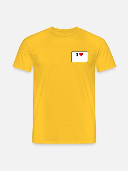 Ich liebe: Ich mag es, personalisiert zu sein - Männer T-Shirt - Gelb