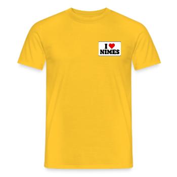 Ich liebe Nîmes, J'aime Nîmes - Amour ville - Männer T-Shirt - Gelb - Vorne - AI Model Male 178 dark (178cm)