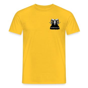 Goatthrone Goat Throne Design Metal DOOM - Men's T-Shirt - yellow - Front - AI Model Male 178 dark (178cm)