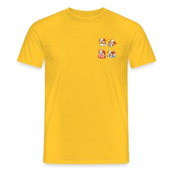 Chiots Cartoon Adorables et Tendres - T-shirt homme - jaune - Devant - AI Model Male 178 dark (178cm)