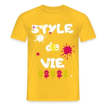 Style de vie - T-shirt homme - jaune - Devant - AI Model Male 178 dark (178cm)