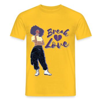 break love - T-shirt homme - jaune - Devant - AI Model Male 178 dark (178cm)