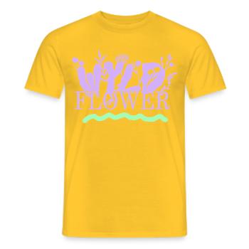 Wyld Flower – Boho Vibes - Männer T-Shirt - Gelb - Vorne - AI Model Male 178 dark (178cm)
