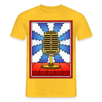 Retro-Mikrofon-Buntglas-Design - Männer T-Shirt - Gelb - Vorne - AI Model Male 178 dark (178cm)