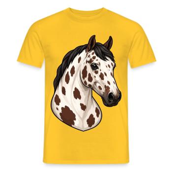 Portrait de cheval appaloosa élégant - T-shirt homme - jaune - Devant - AI Model Male 178 dark (178cm)