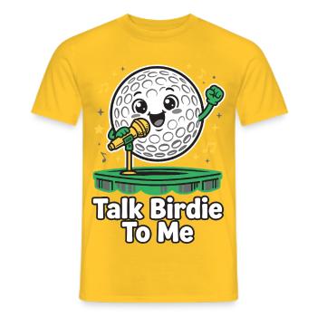 Parlez-moi à l’oiseau – Humour de golf - T-shirt homme - jaune - Devant - AI Model Male 178 dark (178cm)